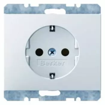 41157009 Штепсельная розетка SCHUKO цвет: полярная белизна, с блеском K.1 Berker