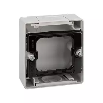 4400751-035 Основание под 1-местную рамку, IP55, открытый монтаж, 75*84*33мм, Simon 44 Aqua, серый