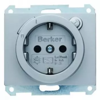 47087004 Штепсельная розетка SCHUKO с УЗО цвет: стальной, лак K.5 Berker