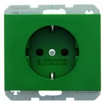 47157013 Штепсельная розетка SCHUKO цвет: зеленый, с блеском K.1/K.5 Berker