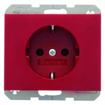 47157015 Штепсельная розетка SCHUKO цвет: красный, с блеском K.1/K.5 Berker