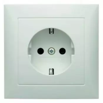 47228989 Штепсельная розетка SCHUKO с крышкой цвет: полярная белизна, с блеском S.1 Berker