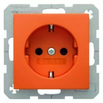 47231914 Штепсельная розетка SCHUKO цвет: оранжевый, матовый S.1/B.1/B.3/B.7 Glas Berker