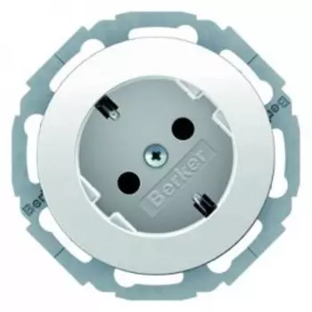 47272089 Штепсельная розетка SCHUKO 45°, полярная белизна, с блеском R.1/R.3 Berker