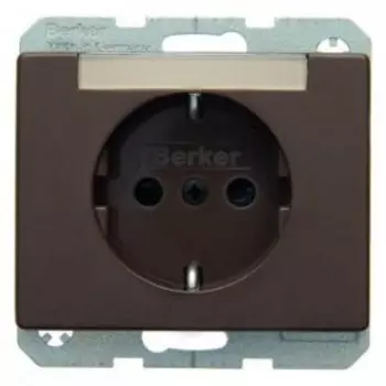47380001 Штепсельная розетка SCHUKO с полем для надписей цвет: коричневый, с блеском Arsys Berker