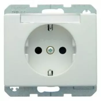 47380069 Штепсельная розетка SCHUKO с полем для надписей цвет: полярная белизна, с блеском Arsys Berker