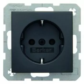 47431606 Штепсельная розетка SCHUKO цвет: антрацит, матовый B.1/B.3/B.7 Glas Berker