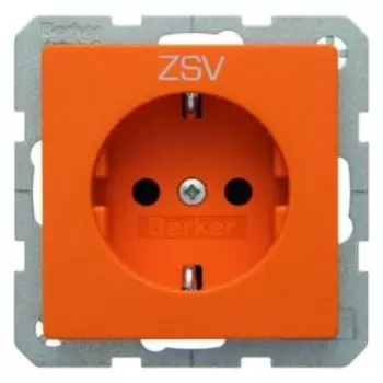 47436007 Штепсельная розетка SCHUKO с оттиском цвет: оранжевый, бархат с надписью "ZSV", Q.1 Berker