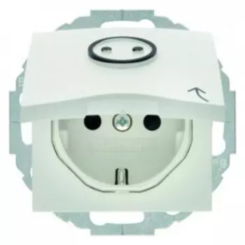 47441949 Штепсельная розетка SCHUKO с откидной крышкой и выступающим символом цвет: полярная белизна, матовый S.1/B.1/B.3/B.7 Glas Berker