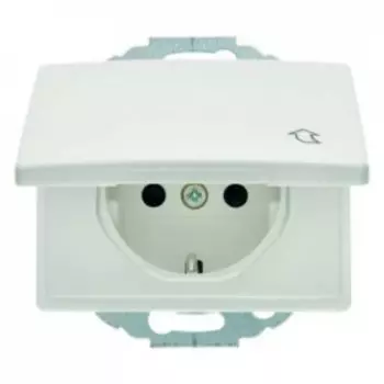 47470069 Штепсельная розетка SCHUKO с откидной крышкой цвет: полярная белизна, с блеском Arsys Berker