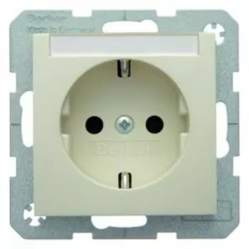 47508982 Штепсельная розетка SCHUKO с полем для надписей цвет: белый, с блеском S.1 Berker
