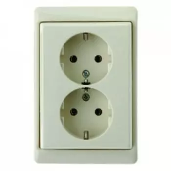 47530002 Двойная штепсельная розетка SCHUKO с рамкой цвет: белый, с блеском Arsys Berker