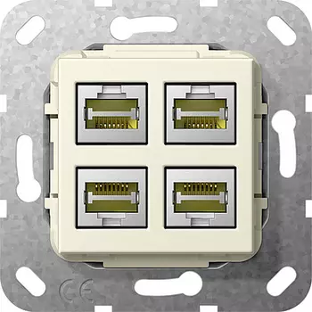 569801 Разъем MJ RJ45 Cat 6A 10 GB 4 местн. Кремовый Кремовый Gira