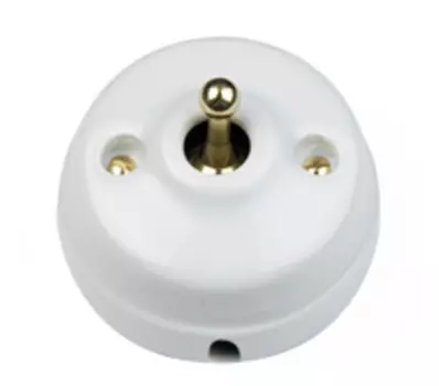 60306432 Выключатель 10A-250V, фарфор/золото Fontini