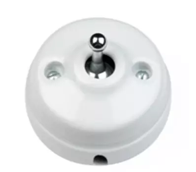 60306442 Выключатель 10A-250V, фарфор/хром Fontini