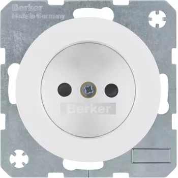 6167032089 Штепсельная розетка без защитного контакта, полярная белизна, с блеском R.1/R.3 Berker