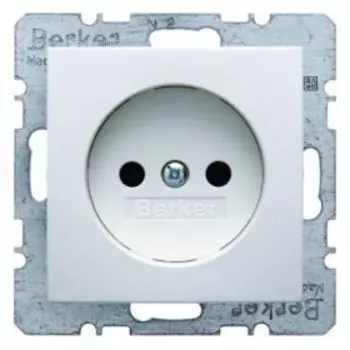 6167331909 Штепсельная розетка без защитного контакта цвет: полярная белизна, матовый S.1/B.1/B.3/B.7 Glas Berker