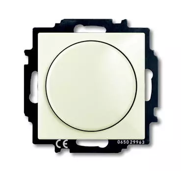 6515-0-0843 (2251 UCGL-92-507), Механизм светорегулятора Busch-Dimmer с центральной платой, 60-400 Вт, серия Basic 55, слоновая кость, ABB