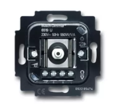6519-0-0011 (6519 U), Механизм светорегулятора для ламп накаливания и НВ галогенных ламп с электронным трансформатором, 40-550 Вт/ВА, ABB