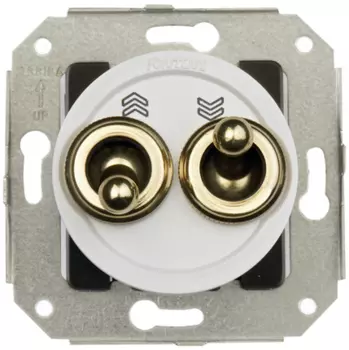 65342302 Выключатель для управления жалюзи, золото/белый Fontini