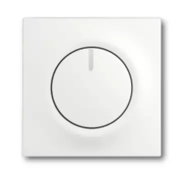 6599-0-2970 (6540-774), Плата центральная (накладка) с ручкой и лампой для поворотного светорегулятора, серия impuls, цвет белый бархат, ABB