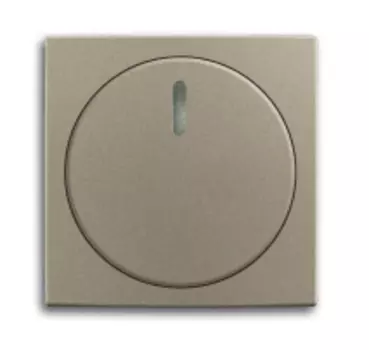 6599-0-2990 (2115-93-507), Плата центральная (накладка) с поворотной ручкой, с крепёжной гайкой и неоновой лампой подсветки, серия Basic 55, цвет шампань, ABB