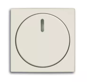 6599-0-2992 (2115-96-507), Плата центральная (накладка) с поворотной ручкой, с крепёжной гайкой и неоновой лампой подсветки, серия Basic 55, цвет chalet-white, ABB
