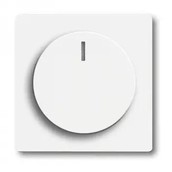 6599-0-3009 (6540-84-102-500), Плата центральная (накладка) с ручкой и лампой для поворотного светорегулятора, цвет davos/альпийский белый, ABB