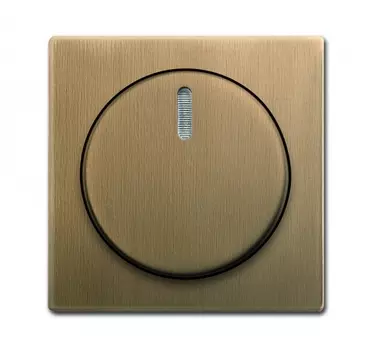 6599-0-3022 (6540-840-102-500), Плата центральная (накладка) с ручкой и лампой для поворотного светорегулятора, серия Династия, Латунь античная, ABB