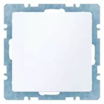 6710096089 Заглушка с центральной панелью цвет: полярная белизна, с эффектом бархата с цоколем и фиксаторами, Q.1 Berker