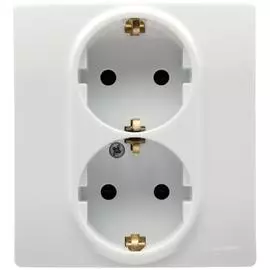 672223 Розетка 2 x 2К+З - немецкий стандарт - 16 А - 250 В~ - Etika - белый Legrand