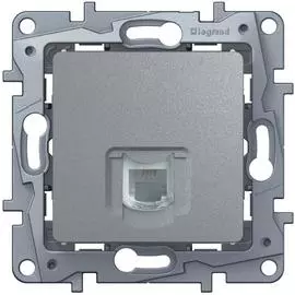 672440 Телефонная розетка RJ11 - Etika - алюминий Legrand