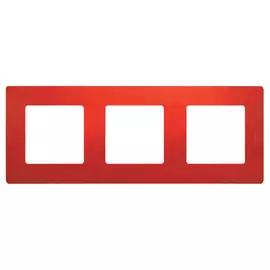 672533 Рамка Etika Красный 3-постовая Legrand