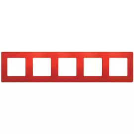 672535 Рамка Etika Красный 5-постовая Legrand