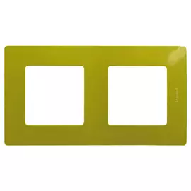 672542 Рамка Etika Зеленый папоротник 2-постовая Legrand