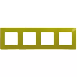672544 Рамка Etika Зеленый папоротник 4-постовая Legrand