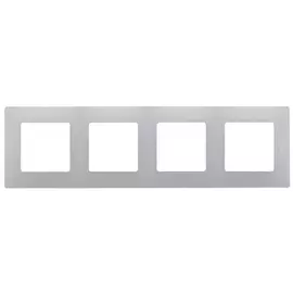672554 Рамка Etika Алюминий 4-постовая Legrand