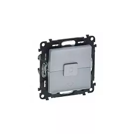 752629 Valena LIFE. Выключатель управления для жалюзи и рольставней 6АХ 250В. С лицевой панелью. Безвинтовые зажимы. Алюминий Legrand