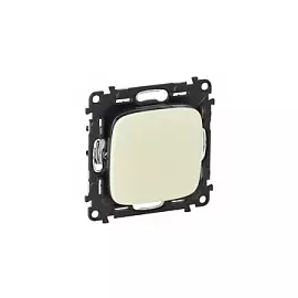 752801 Valena ALLURE. Выключатель 10АХ 250В с лицевой панелью. Безвинтовые зажимы. Слоновая кость Legrand