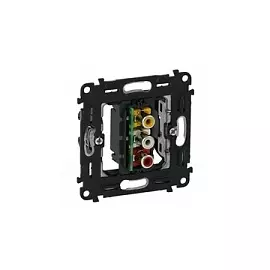 753075 Valena IN'MATIC. Розетка для аудио/видео устройства с тремя разьемами RCA Legrand