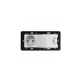 753110 Valena IN'MATIC. Комбинированная розетка 2К+З 16А 250В/USB 1000мА. С лицевой панелью LIFE/ALLURE. Белая Legrand