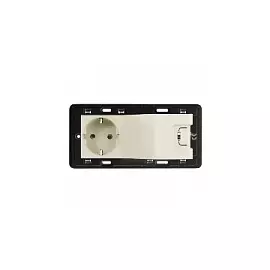 753210 Valena IN'MATIC. Комбинированная розетка 2К+З 16А 250В/USB 1000мА. С лицевой панелью LIFE/ALLURE. Слоновая кость Legrand