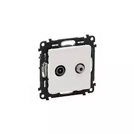 753464 Valena LIFE. Розетка TV-SAT "звезда" 5-862МГц/950-2400 МГц. С лицевой панелью. Белая Legrand