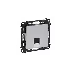 753640 Valena LIFE. Информационная розетка одиночная RJ45 Кат. 5е UTP. С лицевой панелью. Алюминий Legrand
