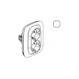 753726 Valena ALLURE. Силовая розетка двойная 2х2К+З 16А 250В с лицевой панелью. С защитными шторками. Безвинтовые зажимы. Белая Legrand