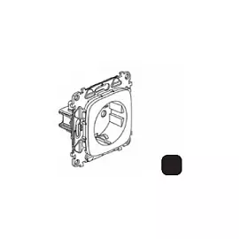 753934 Valena ALLURE. Силовая розетка 2К+З 16А 250В с лицевой панелью. Винтовые зажимы. Антрацит Legrand