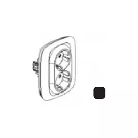 753936 Valena ALLURE. Силовая розетка двойная 2х2К+З 16А 250В с лицевой панелью. С защитными шторками. Безвинтовые зажимы. Антрацит Legrand