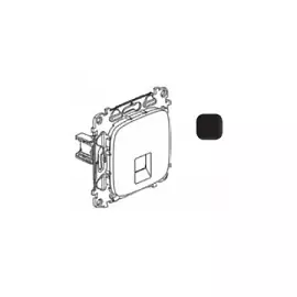 753952 Valena ALLURE. Информационная розетка одиночная RJ45 Кат. 6 UTP. С лицевой панелью. Антрацит Legrand