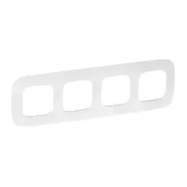 754374 Рамка Valena Allure Тиснение белый 4-постовая Legrand