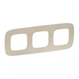 754383 Рамка Valena Allure Тиснение бежевый 3-постовая Legrand